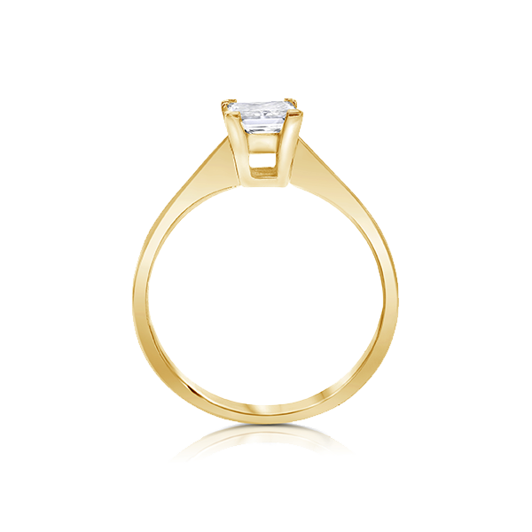 טבעת אירוסין זהב צהוב ויהלום סוליטר מבט צד
