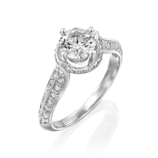טבעת אירוסין זהב לבן “שפע”