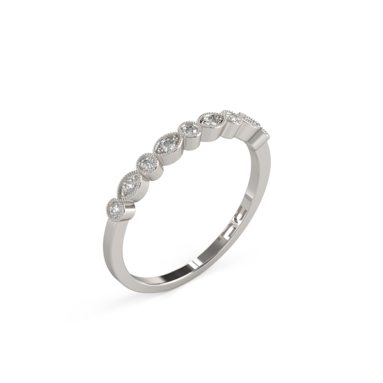 טבעת אירוסין מעוצבת זהב לבן ויהלומים