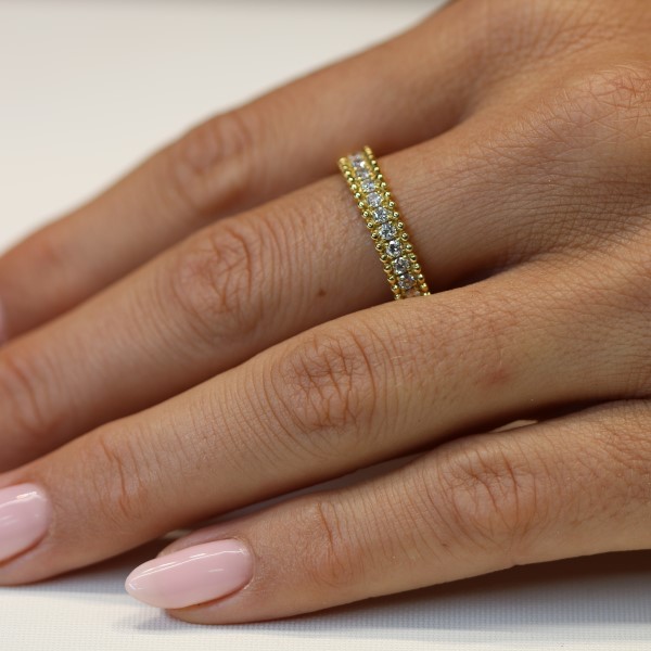 טבעת איטרניטי יהלומים בזהב צהוב