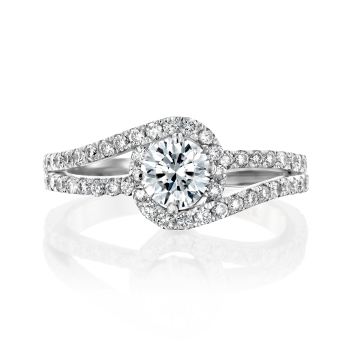 טבעת אירוסין יהלום וזהב לבן