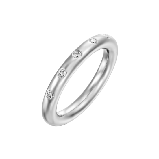 טבעת יהלומים מעוצבת בזהב לבן