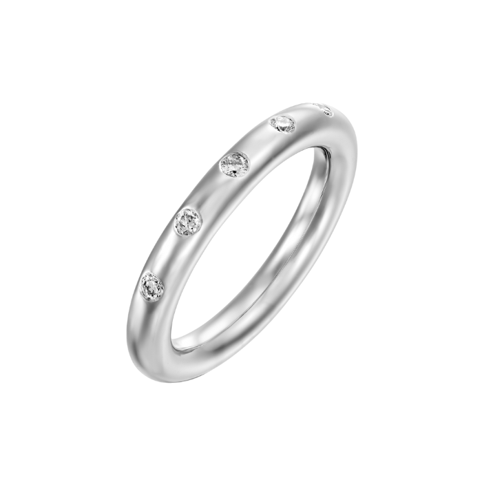 טבעת יהלומים מעוצבת בזהב לבן