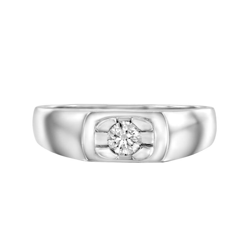טבעת אירוסין זהב לבן משובצת יהלום
