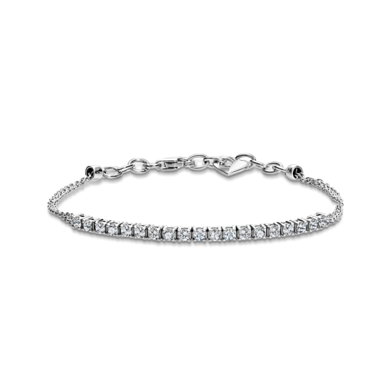 Half tennis bracelet in white gold