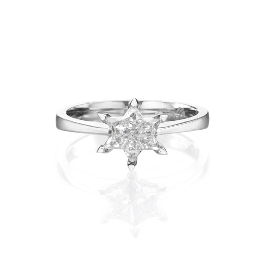 Star Of David Engagement Ring, Diamond & Gold