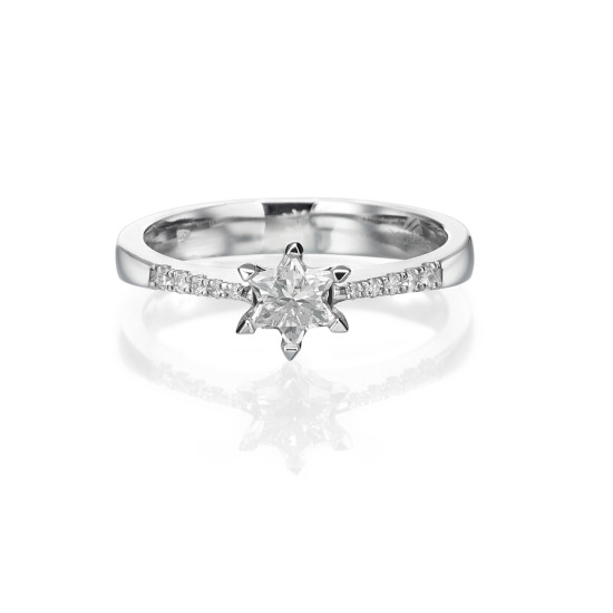 Star Of David Engagement Ring, Diamond & Gold