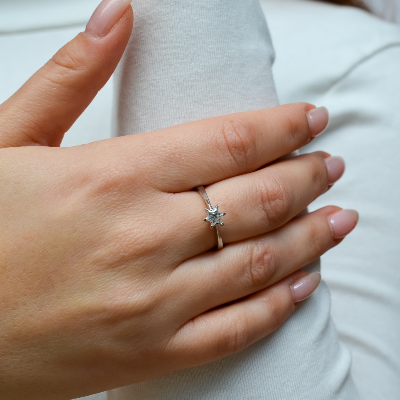 Star Of David Engagement Ring, Diamond & Gold