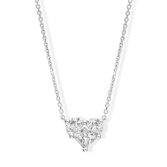 Heart Diamond Pendant in White Gold Heart Diamond Pendant in White Gold
