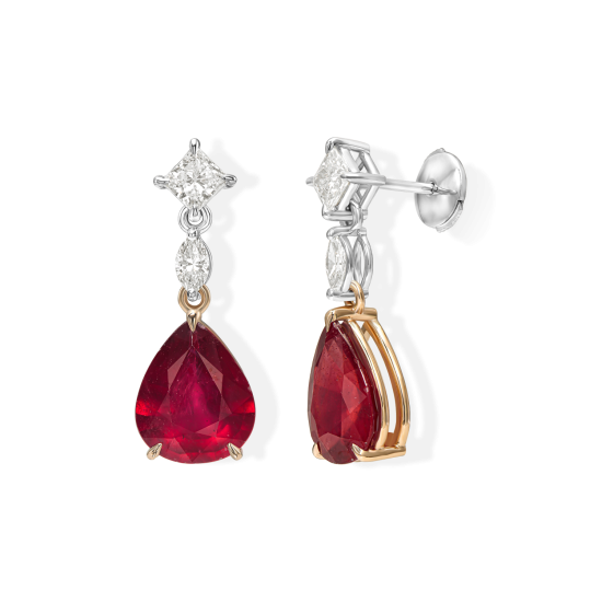 Ruby Royale — Ruby & Diamond Earrings